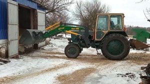 МТЗ с прицепом Зил & ЮМЗ с КУНом Фронтальный погрузчик КУН Деллиф Бейс 1600 & MTZ 892.2 Зима 2020