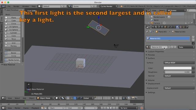 [2.79] How to Add Three Point Lighting in Blender Beginner Tutorial Cycles смотреть онлайн