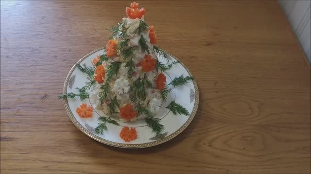 Салат НОВОГОДНЯЯ ЁЛКА Салат с крабовыми палочками на новогодний стол смотреть онлайн