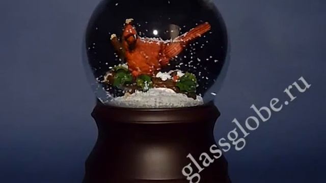 Шар со снегом "Кардинал" / Glassglobe.ru / смотреть онлайн