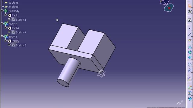 Catia V5 Tutorial-96 Adding Part Bodies смотреть онлайн