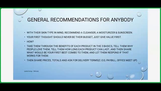 Skincare Retailing With M/s Lynda Sungu