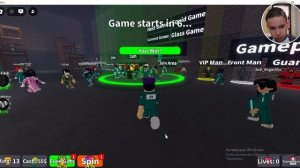 Глеб играет в игру кальмара Roblox