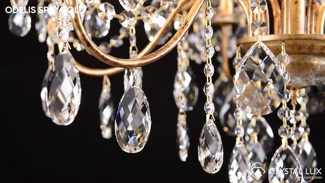 ЛЮСТРА ODELIS SP12 GOLD | CRYSTAL LUX
