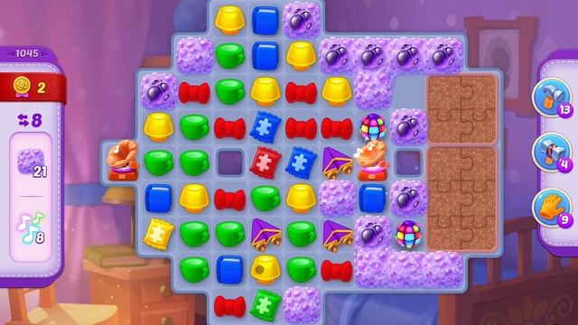 HomeScapes Level 1045 no boosters (14 moves) смотреть онлайн