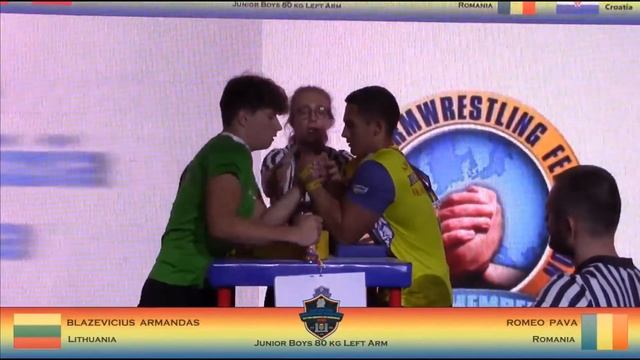 2023 European armwrestling championship 80kg junior class left arm Armandas Blaževičius-bronze meda