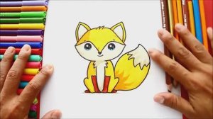 Как нарисовать и раскрасить кавайную ЛИСУ