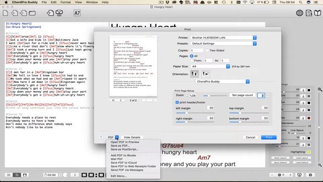 ChordPro Buddy - Howto print or export PDF with two columns смотреть онлайн