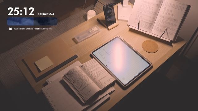 3 часа StudyWithMe - Calm Piano Music - Pomodoro 50/10 At Late Night
