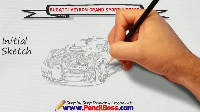 How to draw a Bugatti Veyron Grand Sport Vitesse (Speed Drawing) смотреть онлайн