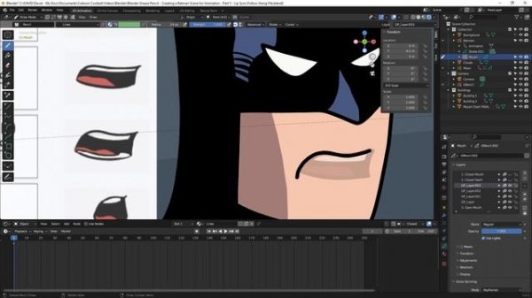 Lip Sync in Blender Grease Pencil – Creating an Animated Scene in Blender Grease Pencil