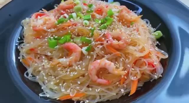 Фунчоза с креветками и овощами рецепт