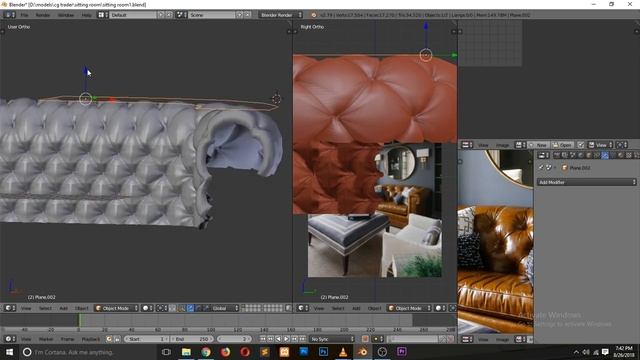 how to make a chesterfield leather seat or couch in blender смотреть онлайн