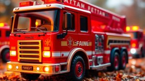 Мир мини-строительства: Пажарные машины тушат пожар