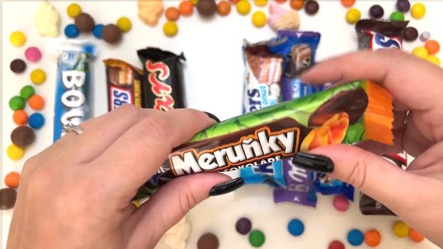 Lots of Mars Snickers Bounty Milka Oreo Milky Way - Apricot Jelly Сhocolate Bar Opening Candy ASMR смотреть онлайн