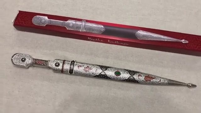 Кинжал Кавказский с покрытием под серебро, Dagestan dagger with silver scabbard, ДТ-3с смотреть онлайн