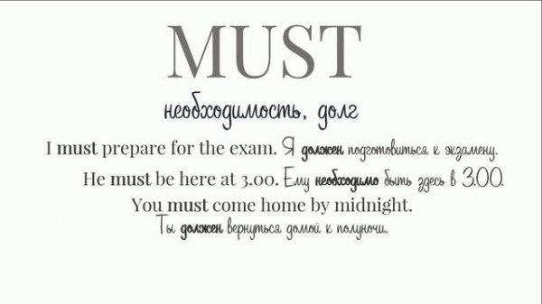 Модальные глаголы. Modal Verbs.