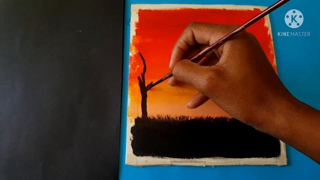 Easy Acrylic Painting For BEGINNERS||AFRICAN sunset| Daily challenge 002. смотреть онлайн