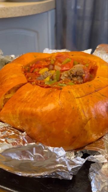 Фаршированная тыква🧡 Рецепт в моём тг канале: Usmanovaa_food