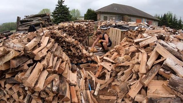 #350 - 6 full cords of Firewood stacked with the machine! смотреть онлайн