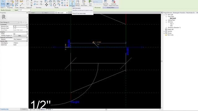Revit - Single Line Transition For Duct Placeholder смотреть онлайн