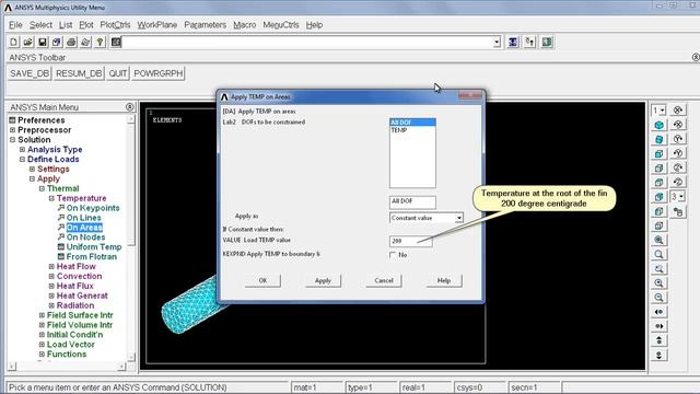 Steady state heat transfer through a fin - ANSYS Tutorial смотреть онлайн