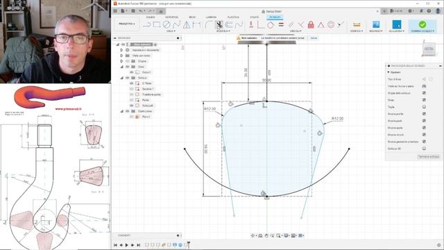 Fusion 360 - Esercizio - disegnamo un gancio usando i loft смотреть онлайн