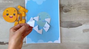 Объёмная аппликация из бумаги Весенние поделки из бумаги своими руками, весна. солнце, поделка в сад