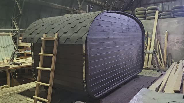 Баня бочка "Овал" 4 метра купить в Арзамасе. смотреть онлайн