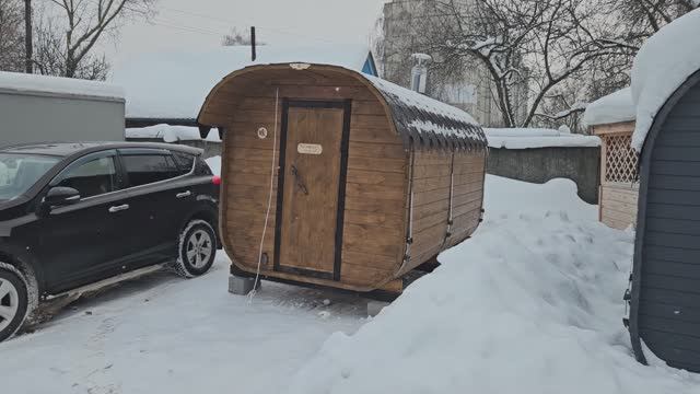 Баня"Квадро-бочка" 4 метра с торцевым входом купить в Городце. смотреть онлайн