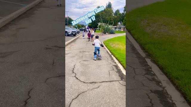 Skateboarding Camp day 17🛹 7 year old boy loves to skate, kids skateboarding fun смотреть онлайн