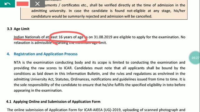 ICAR UG Application form 2019 смотреть онлайн