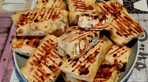 ДОМАШНЯЯ ШАУРМА!! МУКА + КИПЯТОК!! ЛАВАШ на сковороде ГОТОВИМ ДОМА!! Самый Лучший Рецепт!!