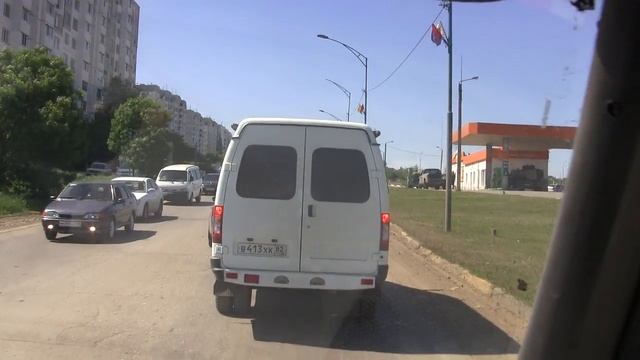 Обзор с маршрутки.Пробки.Эстакада-автоподход-дорога Аршинцево.12.05.2018. смотреть онлайн