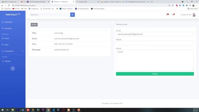 Contact, Mail göndərmək, API yazdıq - #6 Portfolio site proyekti | Laravel 8 смотреть онлайн