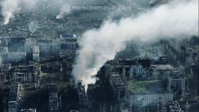 Артёмовск (Бахмут) с высоты птичьего полета по состоянию на 07.05.2023 смотреть онлайн
