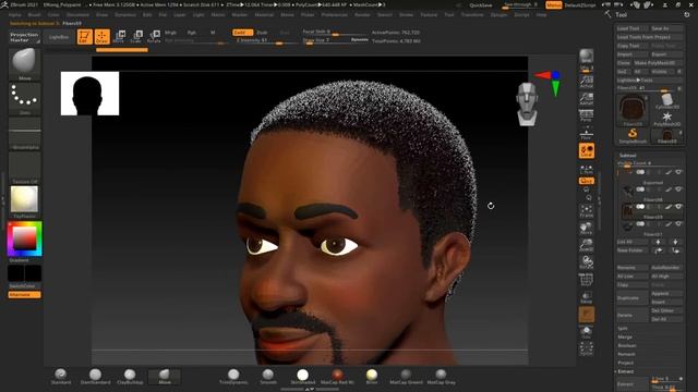 Zbrush character sculting: 12 Adding hair to character смотреть онлайн