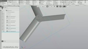 Трёх лопастной пропеллер в Компас 3д делаем методом выдавливания