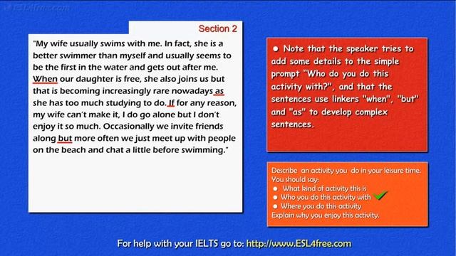 IELTS Speaking Exam Tutorial - Part 2 of the IELTS Exam (Leisure Time) смотреть онлайн