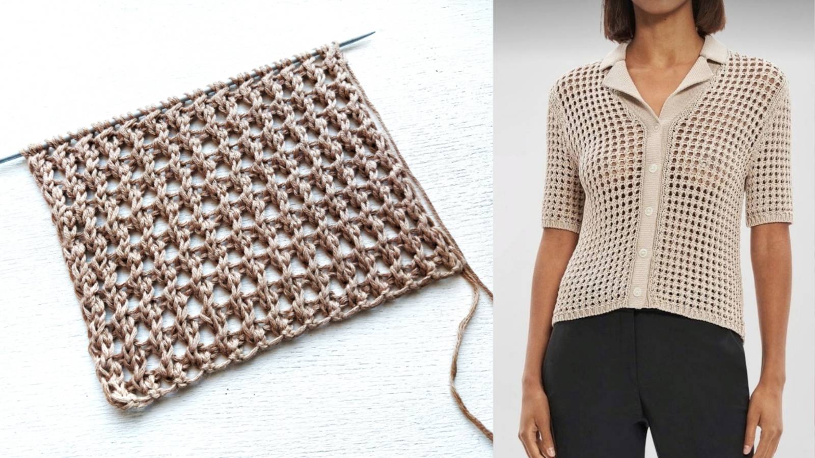 Ажурный узор в виде сеточки от бренда Theory смотреть онлайн