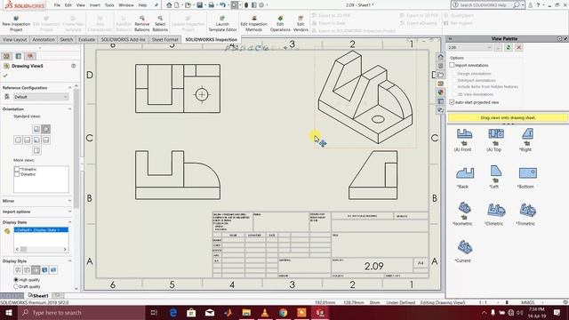 SW Tutorial || How To Draw On Drawing Sheet | | SolidWorks For Beginner