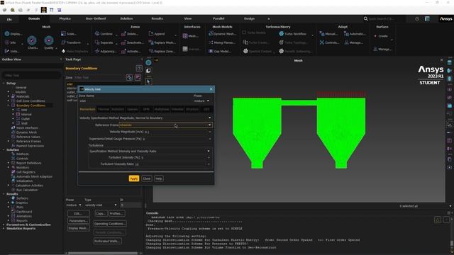 CFD study with biphasic flow (VOF) modeling and analysis using Ansys Fluent [3/4] - Setup. смотреть онлайн