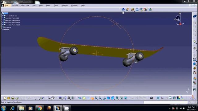 catia v5 tutorial | skateboard in catia | simulation смотреть онлайн