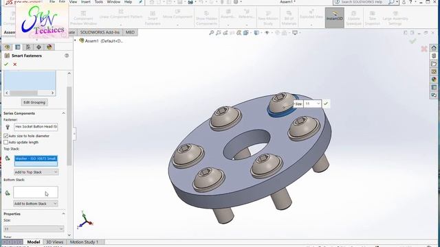 Solidworks Assemly Smart Fastners смотреть онлайн