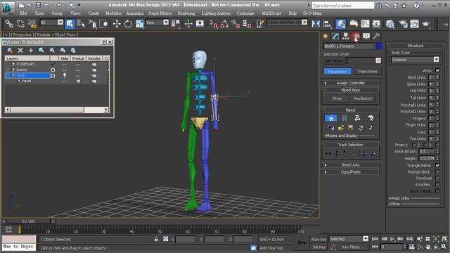 3ds Max Biped Rigging 04 Biped Structure Type смотреть онлайн