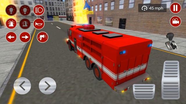 Fire Truck Extinguishes Fire in City - Emergency Rescue Fire Truck Simulator - Android Gameplay смотреть онлайн
