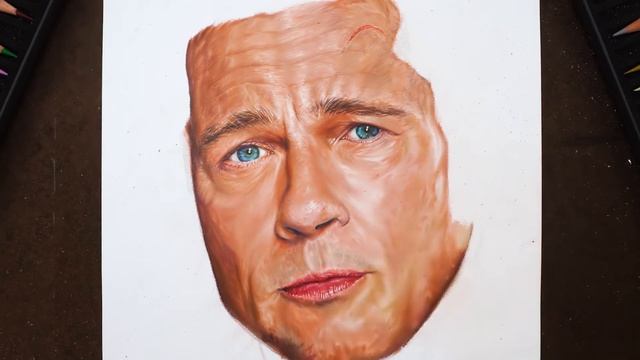Drawing Brad Pitt - Cliff Booth - Once Upon a Time in Hollywood - Colored Pencil Drawing by Ariel смотреть онлайн