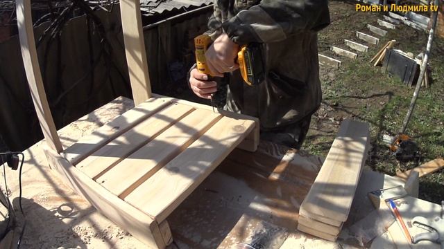 КРЕСЛО-КАЧАЛКА ИЗ ДЕРЕВА / СВОИМИ РУКАМИ / ДЕЛАЮ В ПЕРВЫЙ РАЗ смотреть онлайн