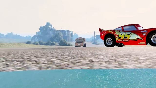 Crazy Escape From The Mutant Lightning McQueen Head Eater VS Lightning McQueen Beamng Drive #117