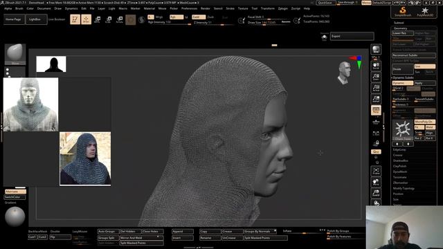 How To Make A Chainmail Hood In Zbrush Using Micropoly. смотреть онлайн